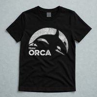 Team Orca Killer Whale Distressed Design T-Shirt