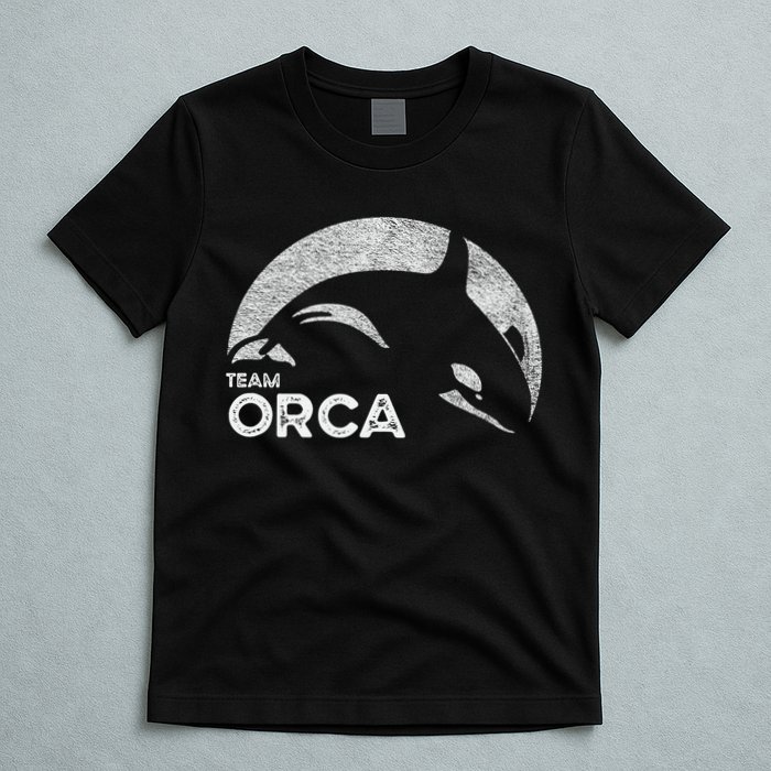 Team Orca Killer Whale Distressed Design T-Shirt