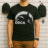 Team Orca Killer Whale Distressed Design T-Shirt