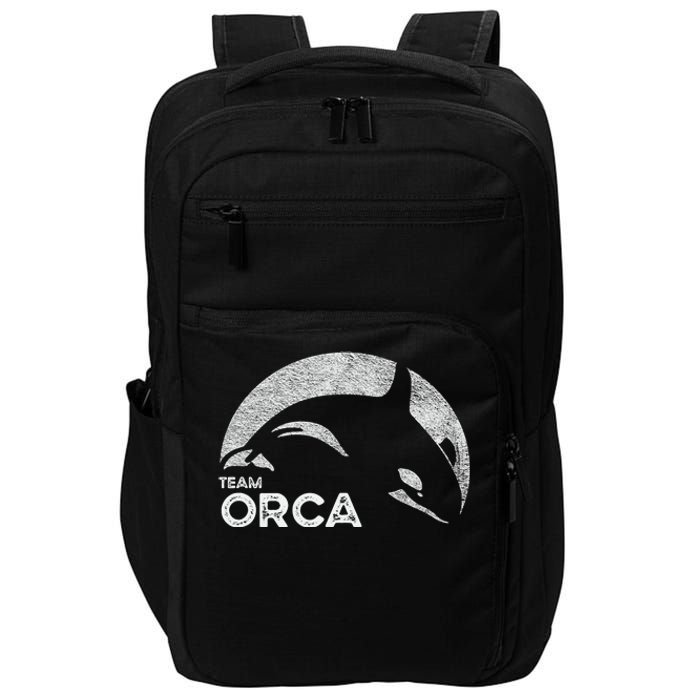 Team Orca Killer Whale Distressed Design Impact Tech Backpack