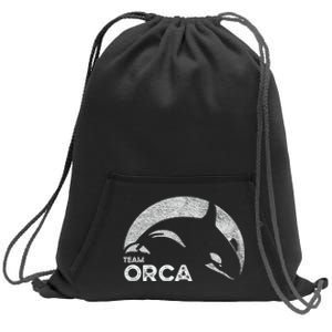 Team Orca Killer Whale Distressed Design Sweatshirt Cinch Pack Bag