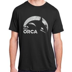 Team Orca Killer Whale Distressed Design Adult ChromaSoft Performance T-Shirt