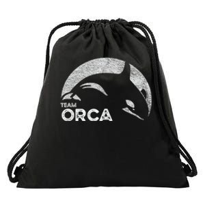 Team Orca Killer Whale Distressed Design Drawstring Bag