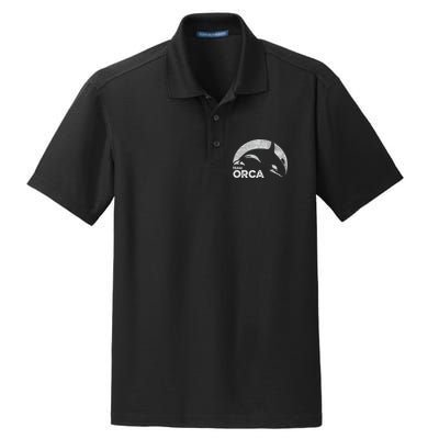 Team Orca Killer Whale Distressed Design Dry Zone Grid Polo