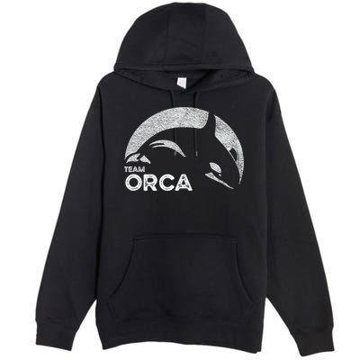 Team Orca Killer Whale Distressed Design Premium Pullover Hoodie