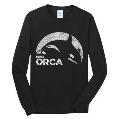 Team Orca Killer Whale Distressed Design Tall Long Sleeve T-Shirt