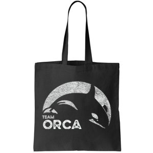 Team Orca Killer Whale Distressed Design Tote Bag