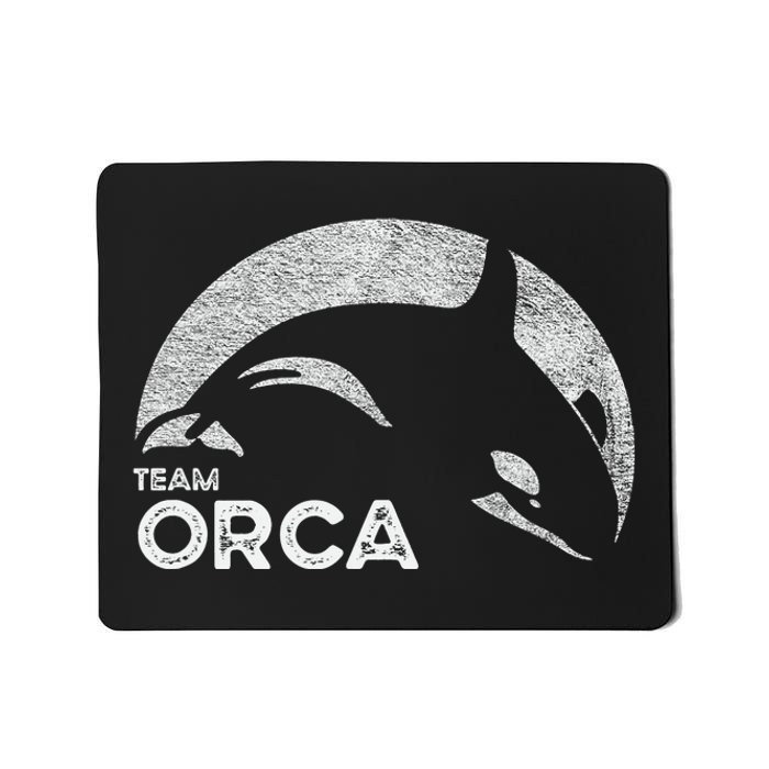 Team Orca Killer Whale Distressed Design Mousepad