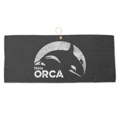 Team Orca Killer Whale Distressed Design Large Microfiber Waffle Golf Towel
