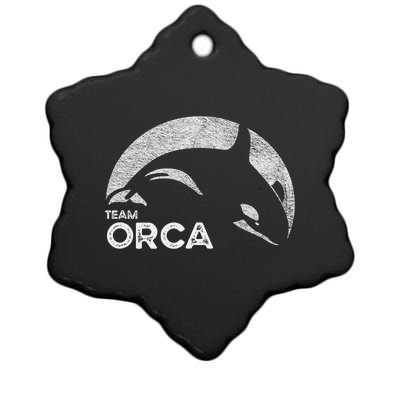 Team Orca Killer Whale Distressed Design Ceramic Star Ornament