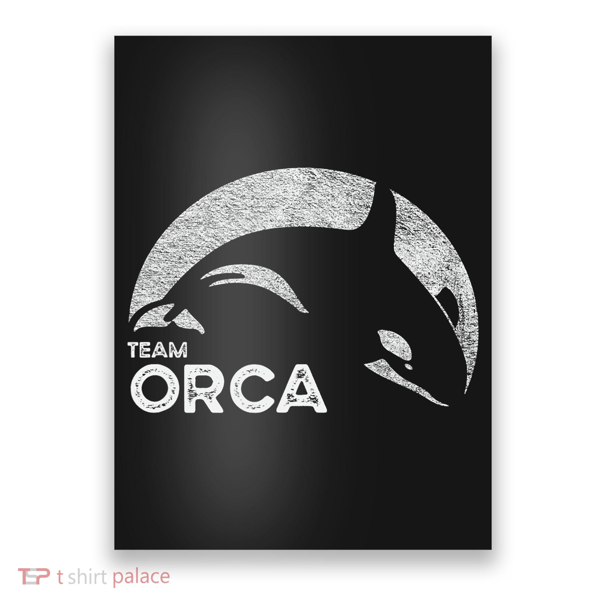 Team Orca Killer Whale Distressed Design Poster
