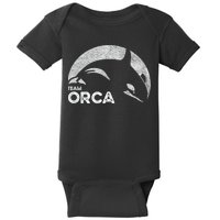 Team Orca Killer Whale Distressed Design Baby Bodysuit