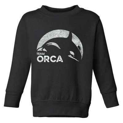 Team Orca Killer Whale Distressed Design Toddler Sweatshirt