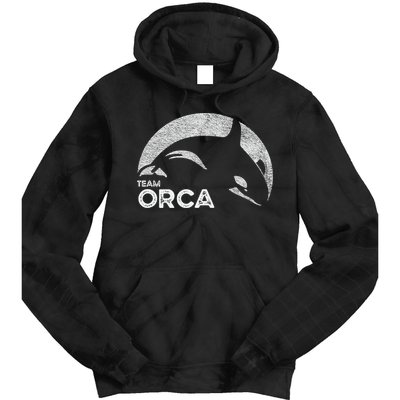 Team Orca Killer Whale Distressed Design Tie Dye Hoodie