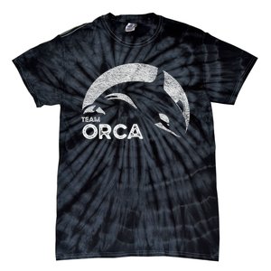 Team Orca Killer Whale Distressed Design Tie-Dye T-Shirt