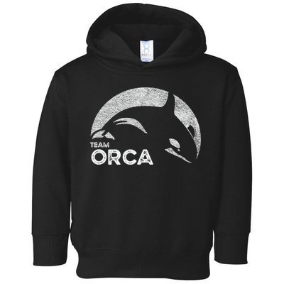Team Orca Killer Whale Distressed Design Toddler Hoodie