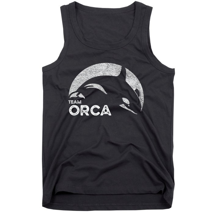 Team Orca Killer Whale Distressed Design Tank Top