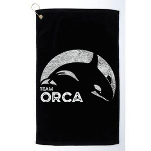 Team Orca Killer Whale Distressed Design Platinum Collection Golf Towel