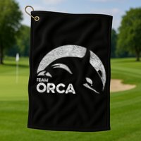 Team Orca Killer Whale Distressed Design Golf Towel