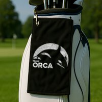 Team Orca Killer Whale Distressed Design Golf Towel