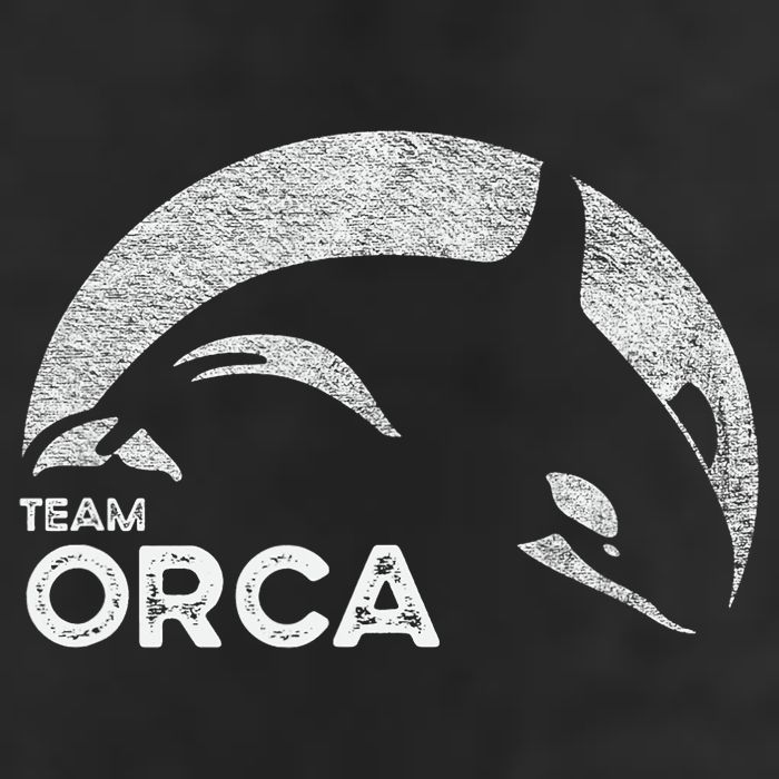 Team Orca Killer Whale Distressed Design Golf Towel