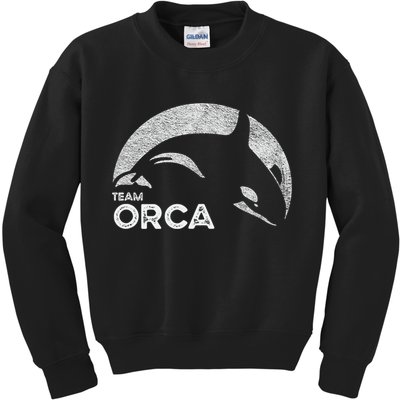 Team Orca Killer Whale Distressed Design Kids Sweatshirt