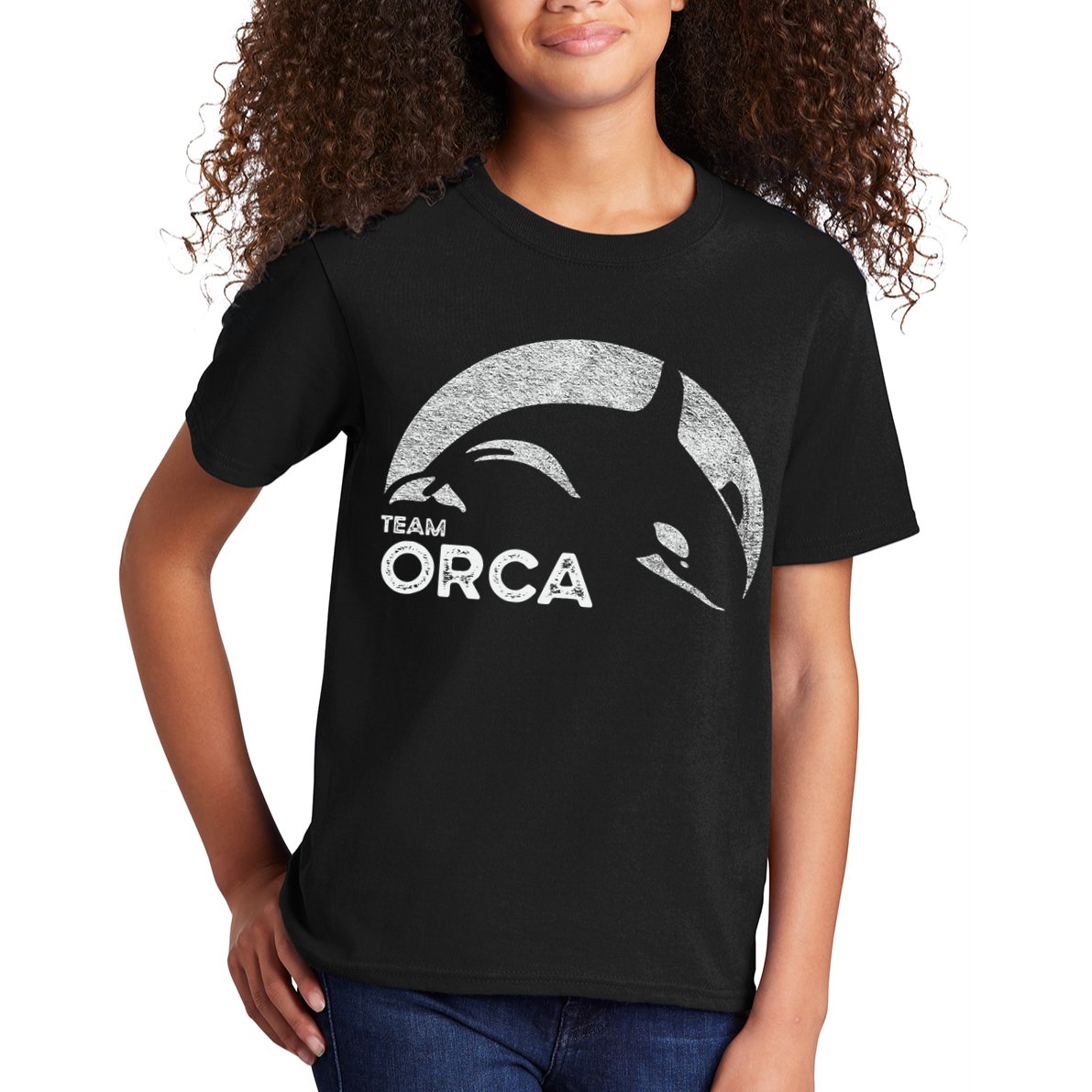 Team Orca Killer Whale Distressed Design Kids T-Shirt