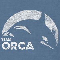 Team Orca Killer Whale Distressed Design Garment-Dyed Sweatshirt