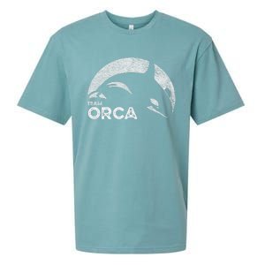 Team Orca Killer Whale Distressed Design Sueded Cloud Jersey T-Shirt