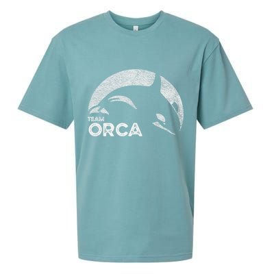 Team Orca Killer Whale Distressed Design Sueded Cloud Jersey T-Shirt