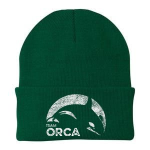 Team Orca Killer Whale Distressed Design Knit Cap Winter Beanie