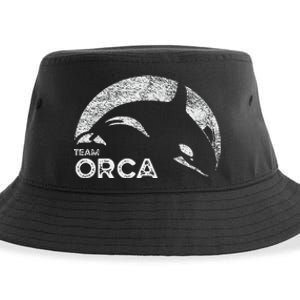 Team Orca Killer Whale Distressed Design Sustainable Bucket Hat