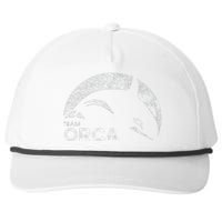 Team Orca Killer Whale Distressed Design Snapback Five-Panel Rope Hat