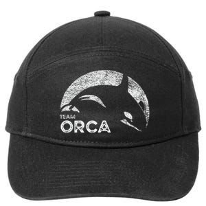 Team Orca Killer Whale Distressed Design 7-Panel Snapback Hat