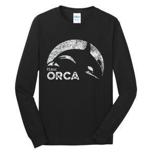 Team Orca Killer Whale Distressed Design Tall Long Sleeve T-Shirt