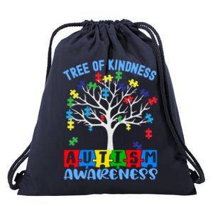 Tree Of Kindness Rainbow Puzzles Cute Autism Awareness Gift Drawstring Bag