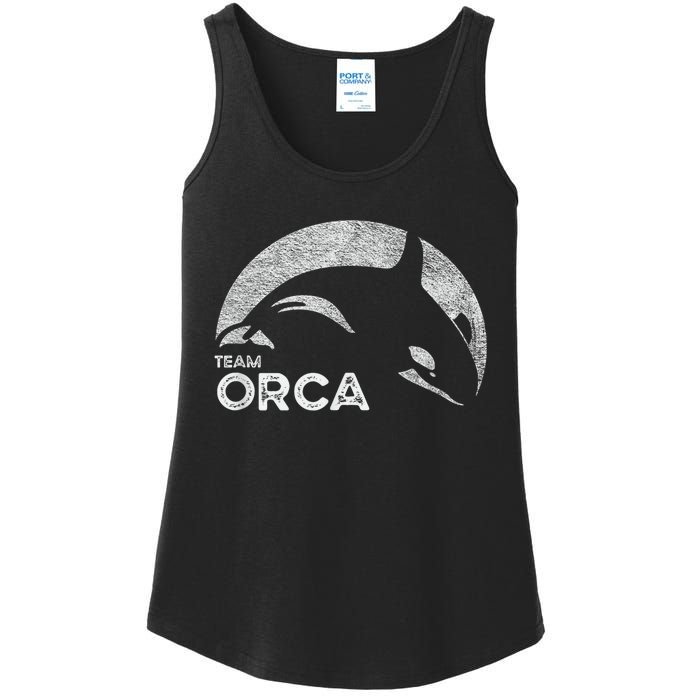 Team Orca Killer Whale Distressed Design Ladies Essential Tank