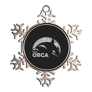 Team Orca Killer Whale Distressed Design Metallic Star Ornament