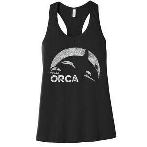 Team Orca Killer Whale Distressed Design Women's Racerback Tank