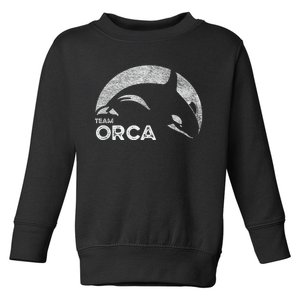 Team Orca Killer Whale Distressed Design Toddler Sweatshirt