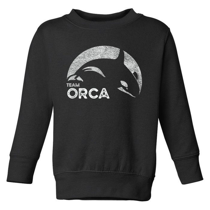 Team Orca Killer Whale Distressed Design Toddler Sweatshirt