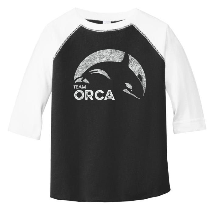 Team Orca Killer Whale Distressed Design Toddler Fine Jersey T-Shirt