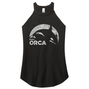 Team Orca Killer Whale Distressed Design Women's Perfect Tri Rocker Tank