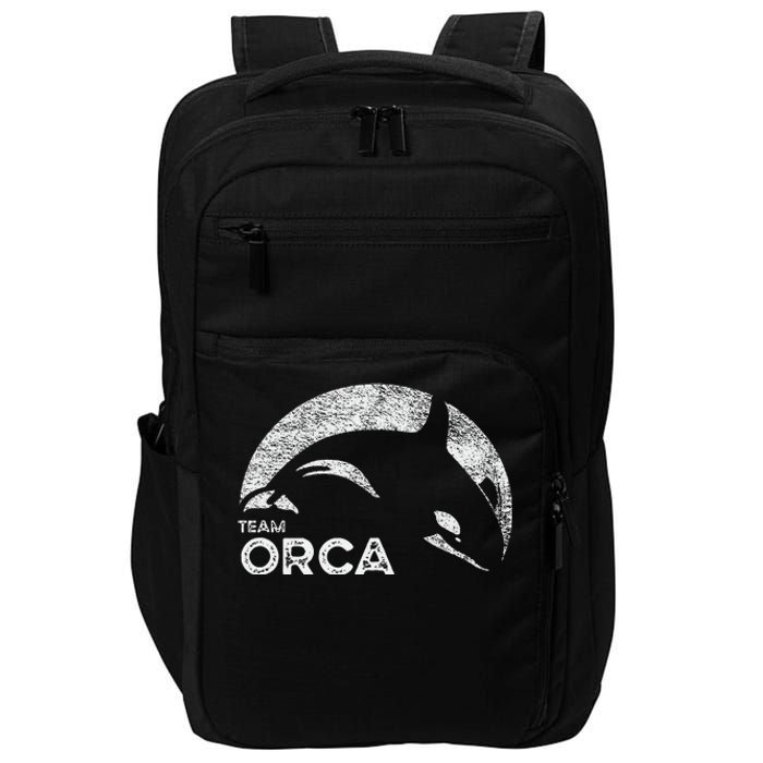 Team Orca Killer Whale Distressed Design Impact Tech Backpack