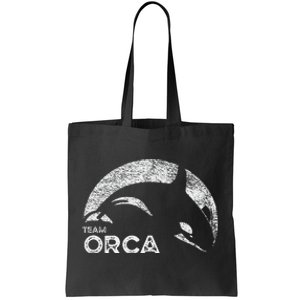 Team Orca Killer Whale Distressed Design Tote Bag