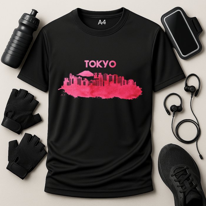 Tokyo City Skyline Cooling Performance Crew T-Shirt