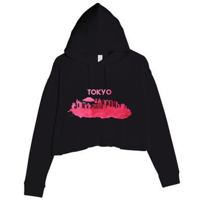 Tokyo City Skyline Crop Fleece Hoodie