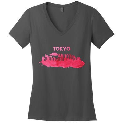 Tokyo City Skyline Women's V-Neck T-Shirt