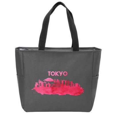 Tokyo City Skyline Zip Tote Bag