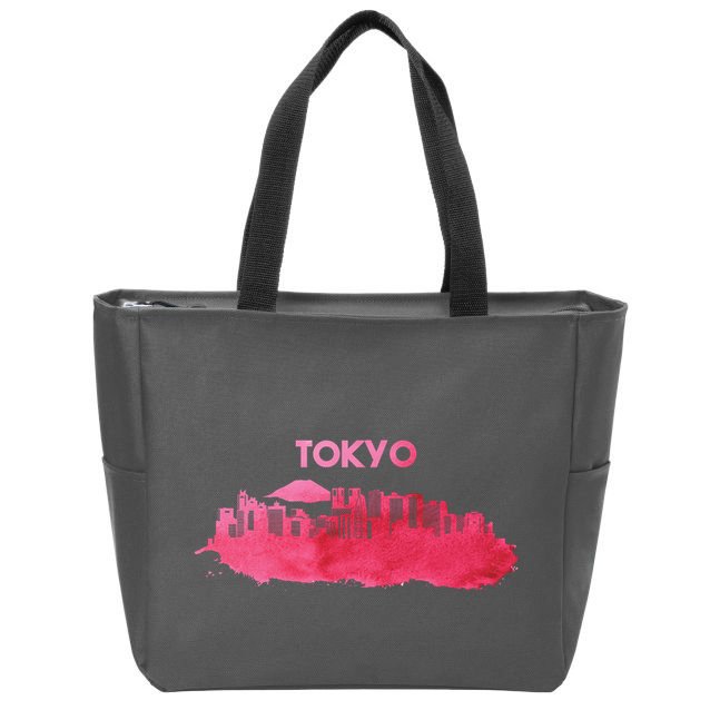 Tokyo City Skyline Zip Tote Bag